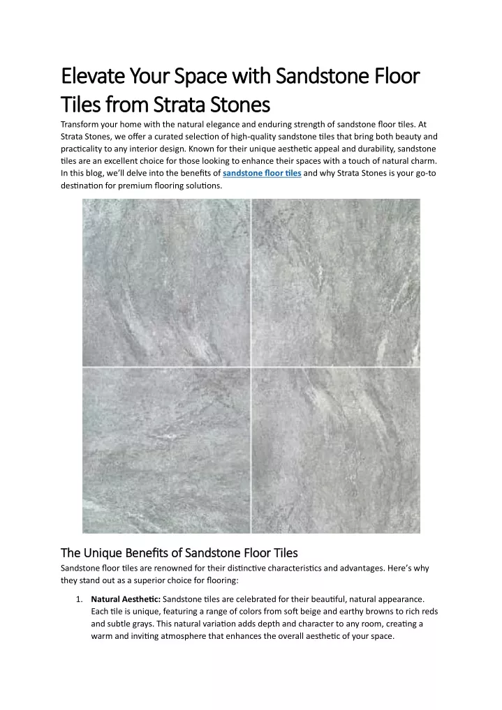 elevate your space with sandstone floor elevate