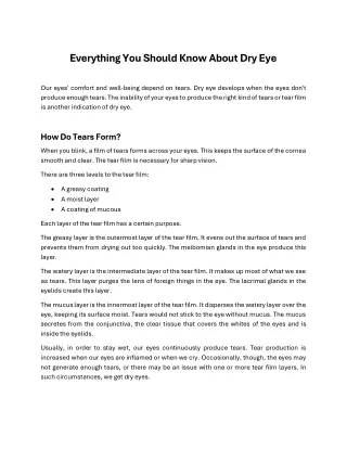 Everything You Should Know About Dry Eye