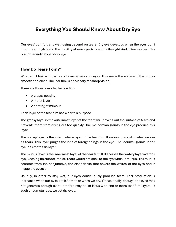 everything you should know about dry eye