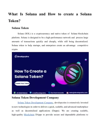 what is solana and how to create a solana