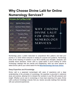 why choose divine lalit for online numerology