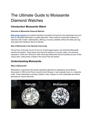 Millennium Jewelry: The Ultimate Guide to Moissanite Diamond Watches