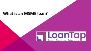 What is an MSME loan