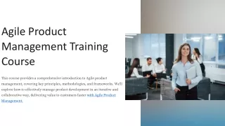 agile product management training course
