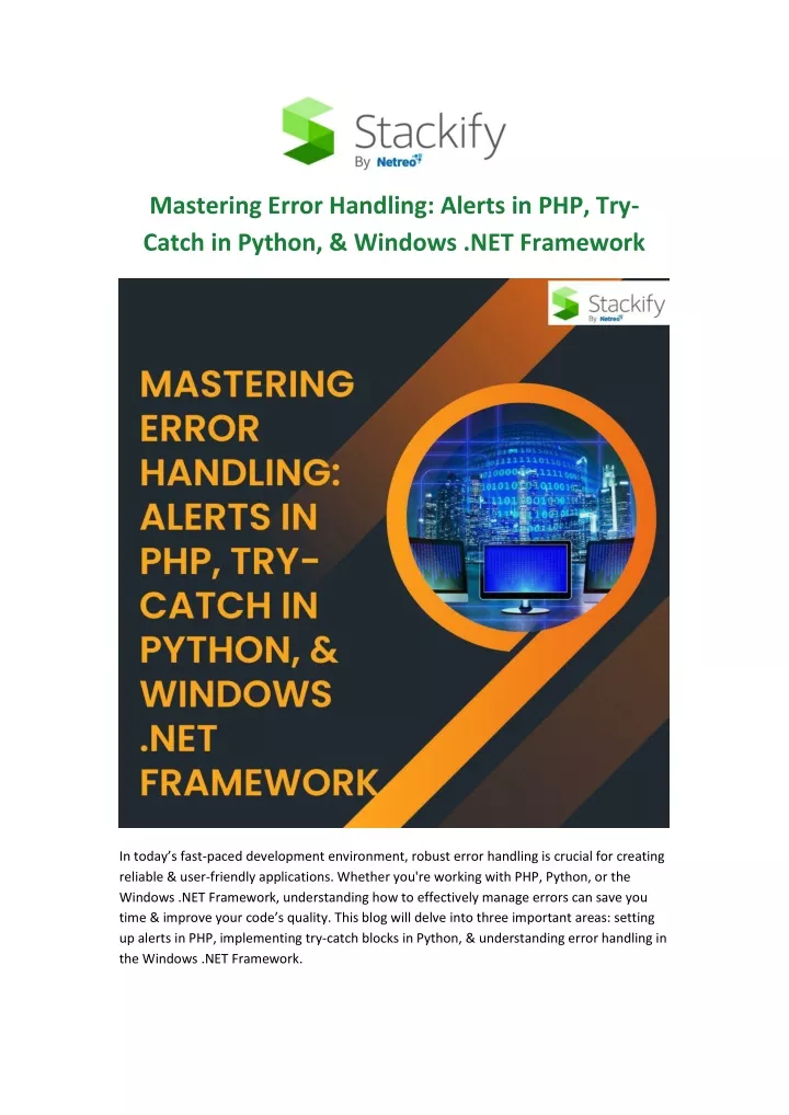 mastering error handling alerts in php try catch