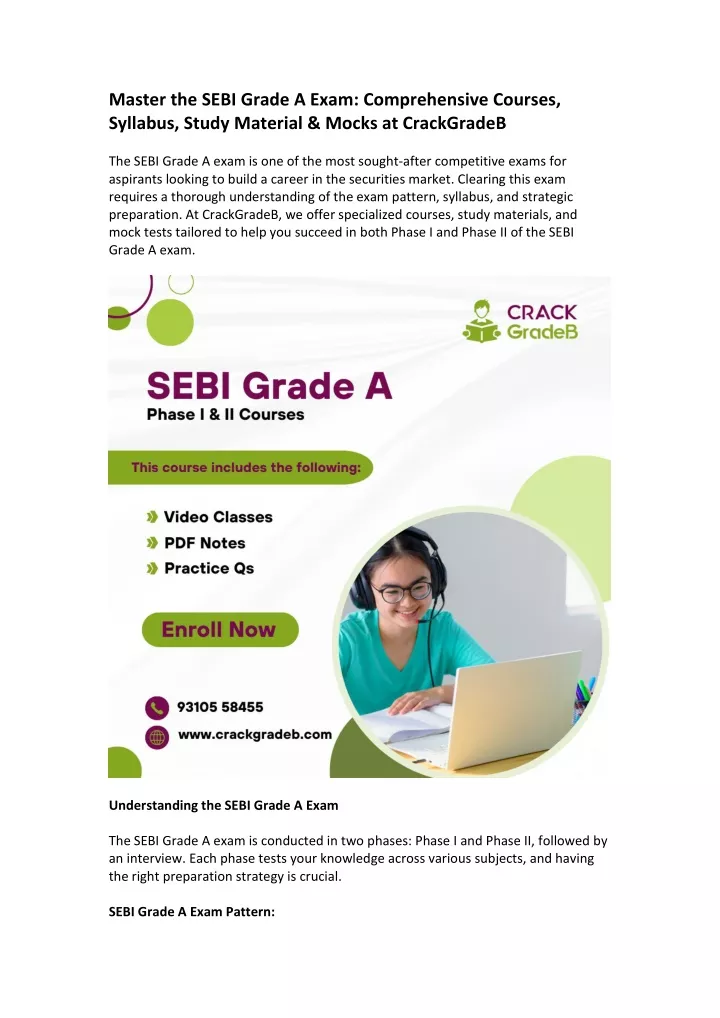 master the sebi grade a exam comprehensive