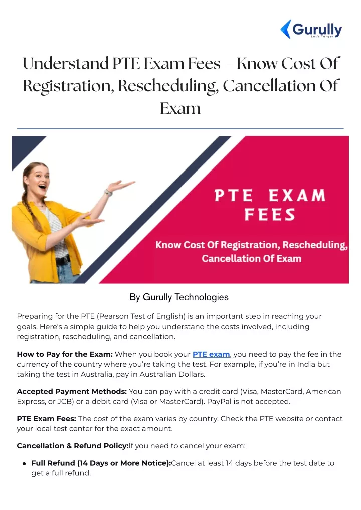 understand pte exam fees know cost