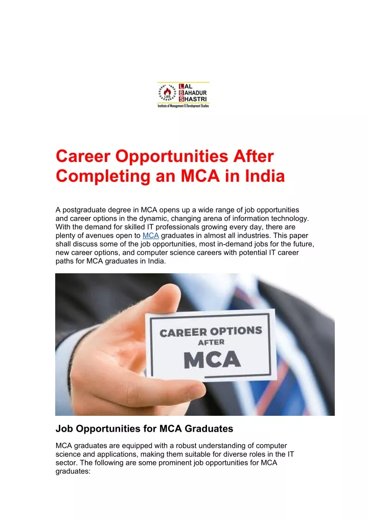 career opportunities after completing