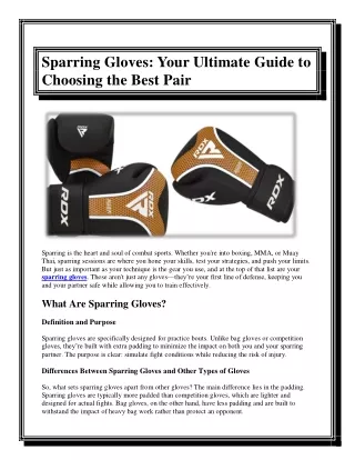 sparring gloves your ultimate guide to choosing