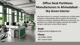 Office Desk Partitions Manufacturers in Ahmedabad - Sky Green Interior