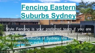 Fencing Eastern Suburbs Sydney