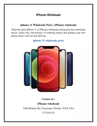 Iphone 11 Wholesale Price  iPhones wholesale