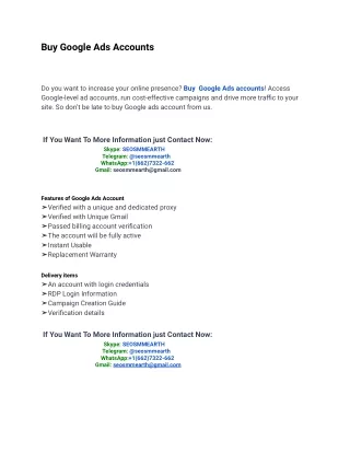 The 8 Best Things About Buy Google Ads Accounts