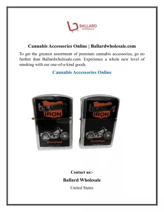 Cannabis Accessories Online  Ballardwholesale