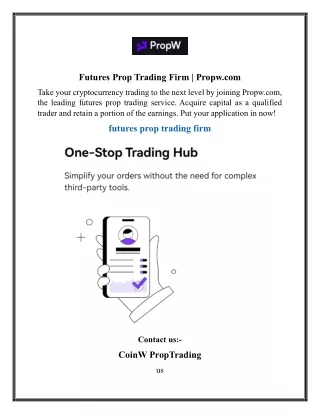 Futures Prop Trading Firm  Propw