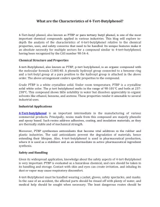 What are the Characteristics of 4-tert-Butylphenol