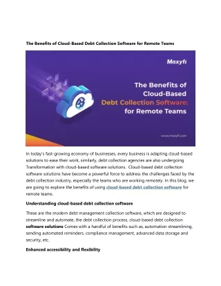 The Benefits of Cloud-Based Debt Collection Software for Remote Teams