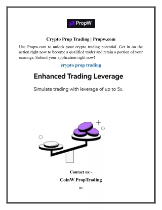Crypto Prop Trading  Propw