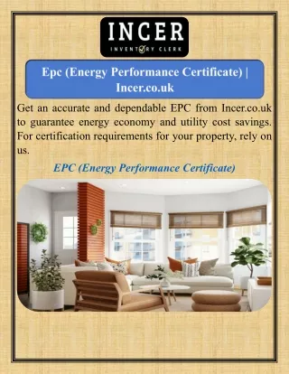 Epc (Energy Performance Certificate)   Incer.co.uk