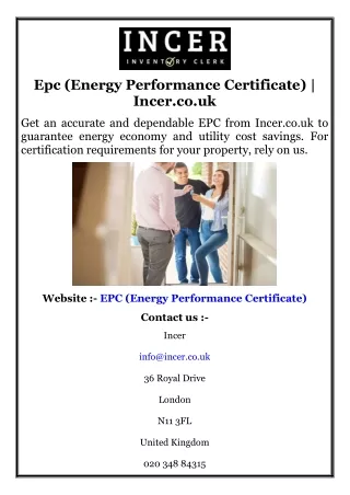 epc energy performance certificate incer co uk
