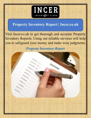 Property Inventory Report   Incer.co.uk