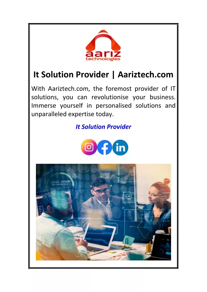 it solution provider aariztech com