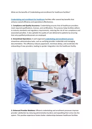 Benefits of Credentialing & Enrollment for Healthcare Facilities