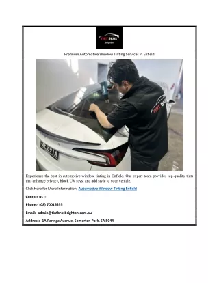 Premium Automotive Window Tinting Services in Enfield
