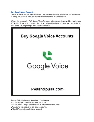 Buy Google Voice Accounts - USA Phone Number Verified