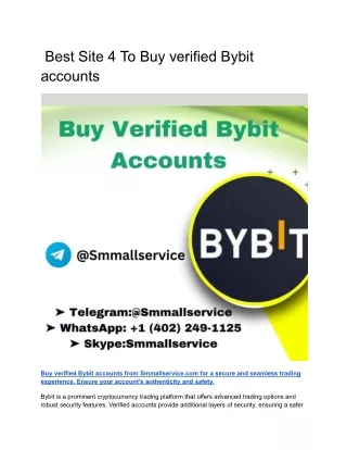 Best Site 4 To Buy verified Bybit accounts