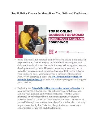 Top 10 Online Courses for Moms Boost Your Skills and Confidence