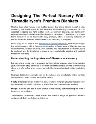 Designing The Perfect Nursery With Threadfairyco’s Premium Blankets