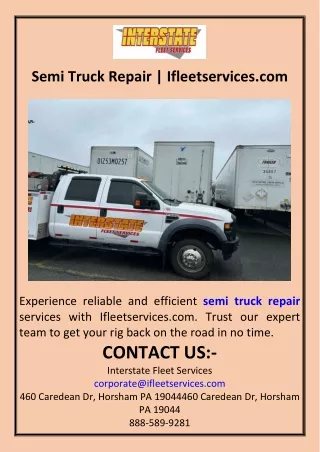 Semi Truck Repair  Ifleetservices.com