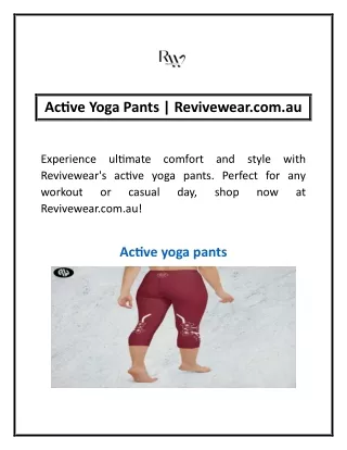 active yoga pants revivewear com au