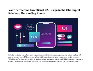 Your Partner for Exceptional UX Design in the UK