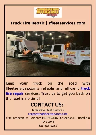 Truck Tire Repair  Ifleetservices.com