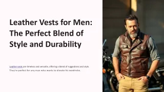 Leather Vests for Men: The Perfect Blend of Style and Durability