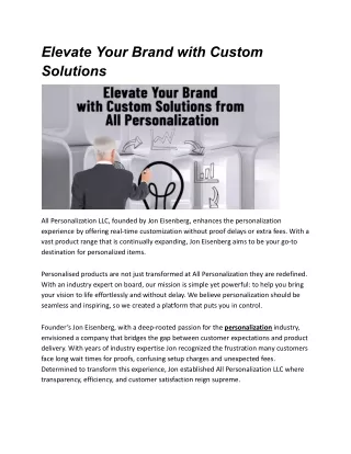 Elevate Your Brand with Custom Solutions