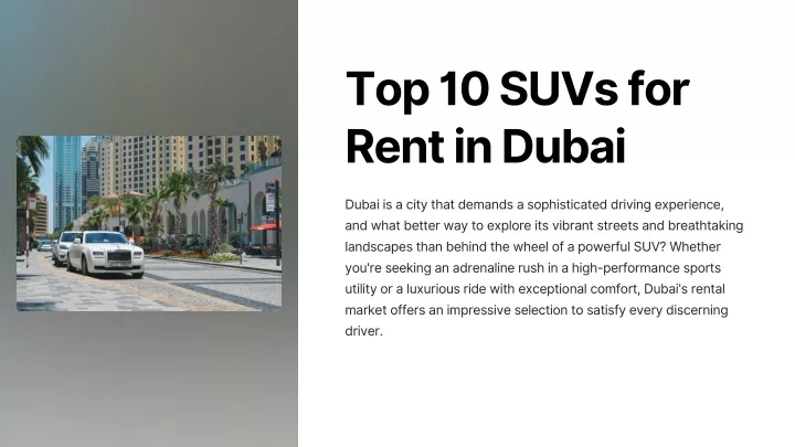 top 10 suvs for rent in dubai