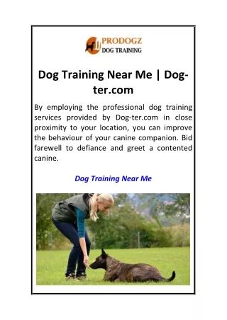 dog training near me dog ter com