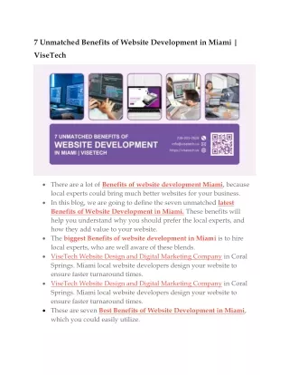 7 unmatched benefits of website development