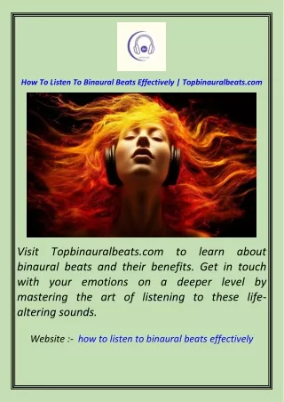 how to listen to binaural beats effectively