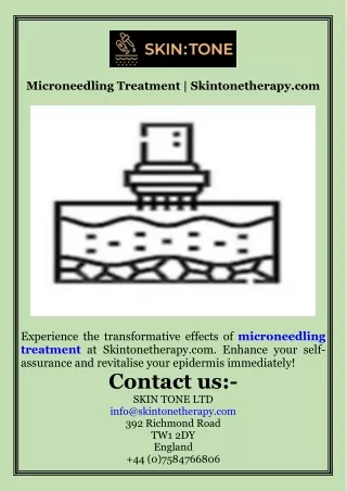 Microneedling Treatment  Skintonetherapy.com