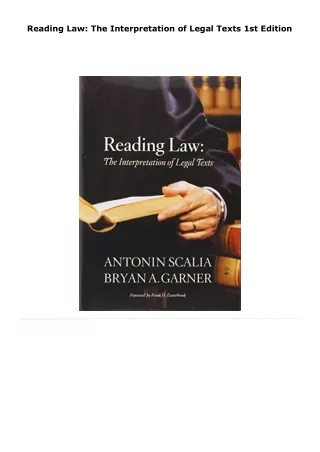 read reading law: the interpretation of legal texts     1st edition