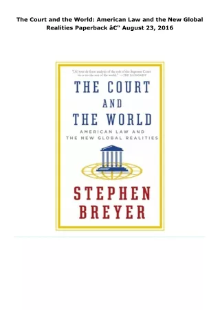 read the court and the world: american law and the new global realitie