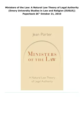 read ministers of the law: a natural law theory of legal authority (em