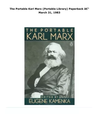 read the portable karl marx (portable library)     paperback â€“ march