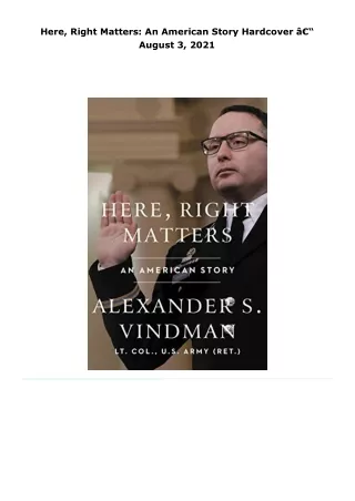 read here, right matters: an american story     hardcover â€“ august 3