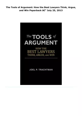 read the tools of argument: how the best lawyers think, argue, and win