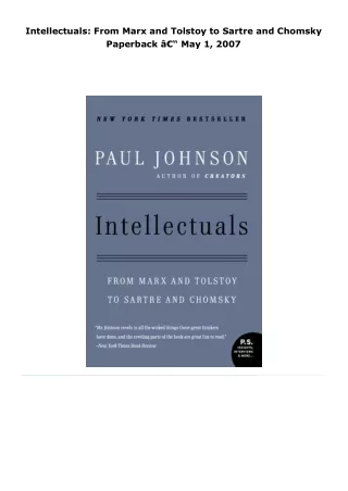 read intellectuals: from marx and tolstoy to sartre and chomsky     pa